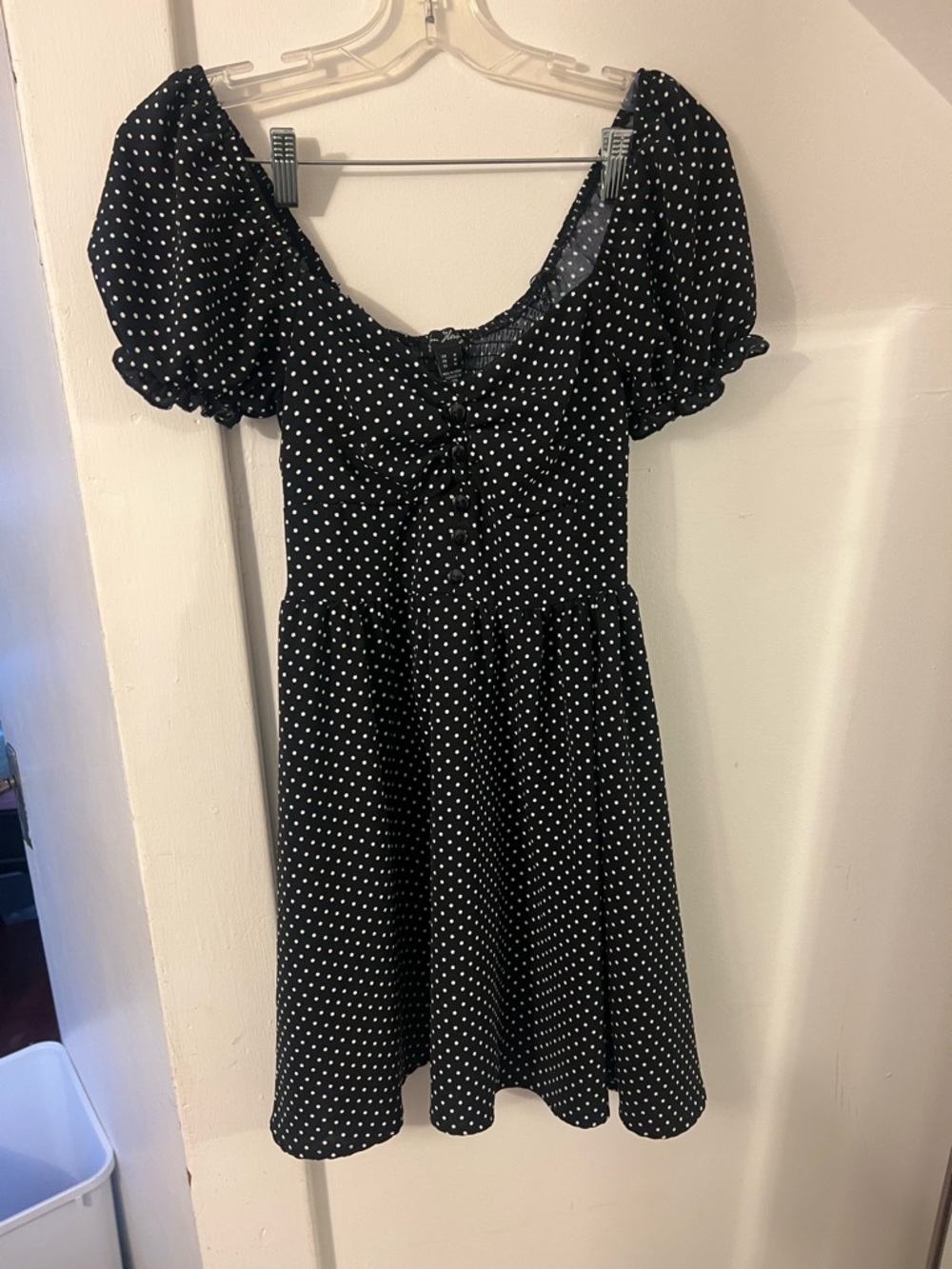 Babydoll Black and White Polkadot Dress